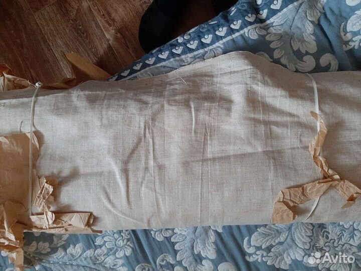 Ткань лен,ссср.отличное качество.в рулон 55,6 м