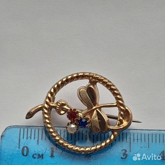 Антикварная брошка шаум гольд шикарная