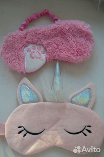Маски для сна с единорожком и котиком
