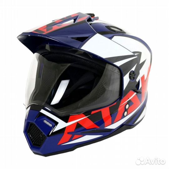 Мотошлем мотард Ataki JK802 защитный шлем для мото