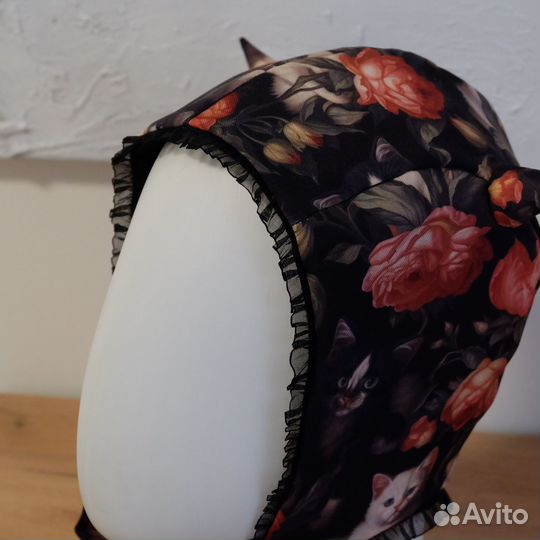 Шапка-чепчик с рожками (котята)