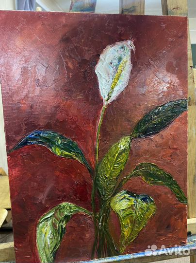 Интерьерная картина маслом цветок