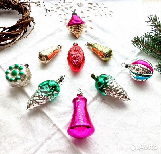 Елочные СССР игрушки стекло