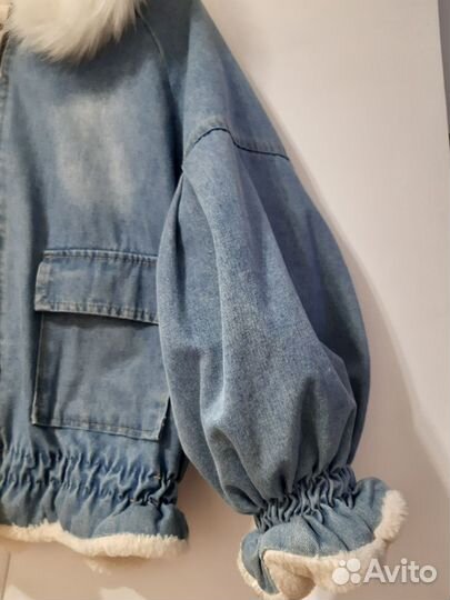 Джинсовая куртка женская зимняя