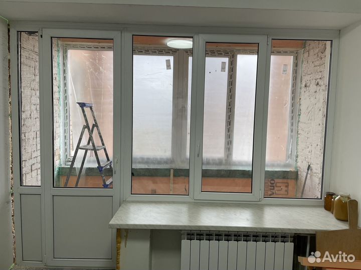 Балконный блок с дверью бу