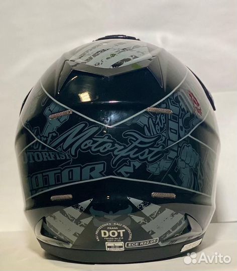 Шлем Motor Fist Dominator 13 Blk/Stealth серый LG