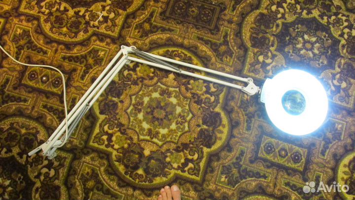 Настольная круглая лупа rexant 5Х с подсветкой