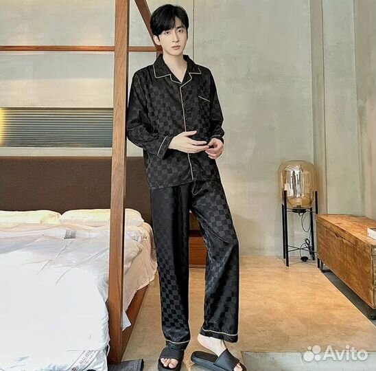 Пиж13. Черный пижамный костюм XL (170/92A)