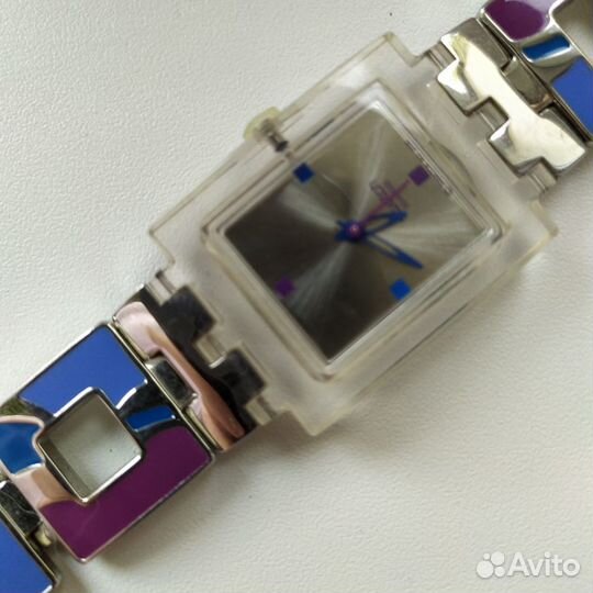 Часы Swatch - HOT batik purple - Vintage