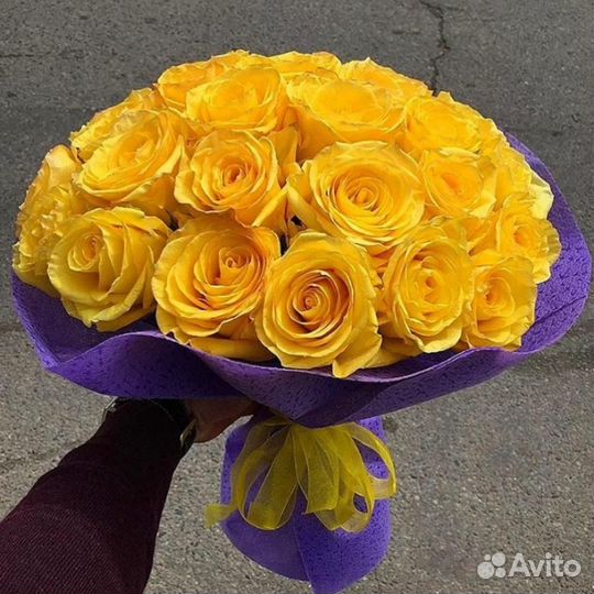 Букет желтых роз, Эквадор, 50см 31 шт