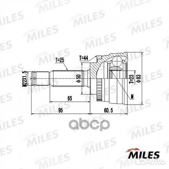 ШРУС hyundai elantra/lantra 00-06 нар. ABS ga20