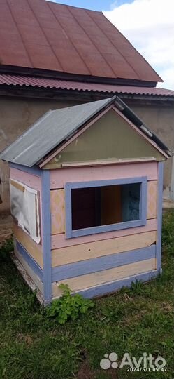 Детский игровой домик уличный деревянный