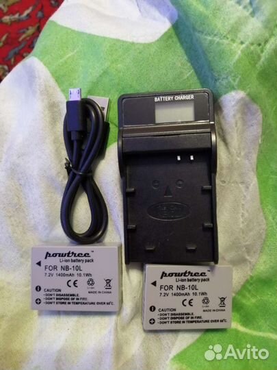 Зарядное устройство с 2 аккумуляторами canon nb-10
