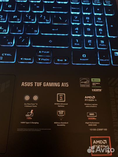 Новый ноутбук asus TUF Gaming A15 RTX 4060