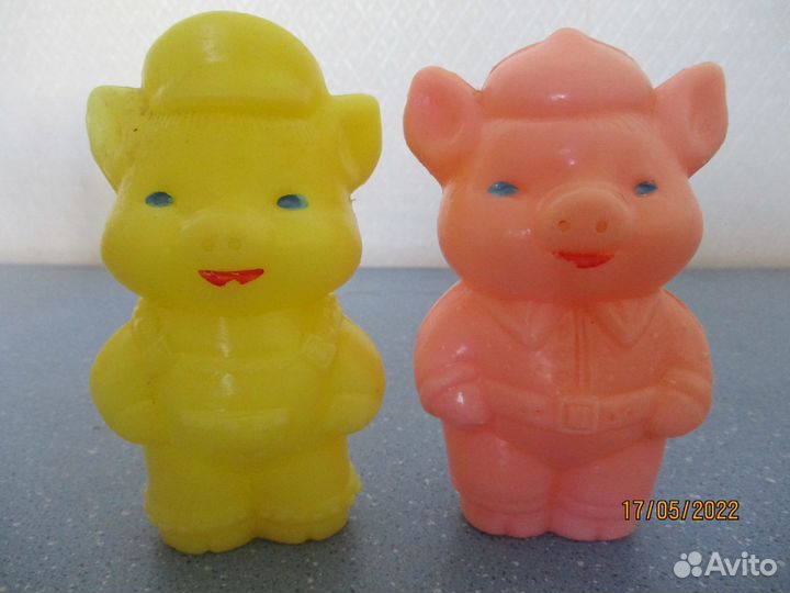 Поросята пластик, игрушка СССР, 4 шт