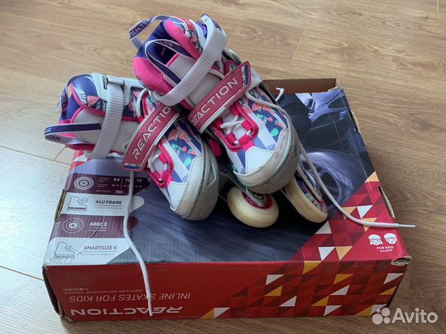 Ролики детские раздвижные Reaction Rainbow, 26-31