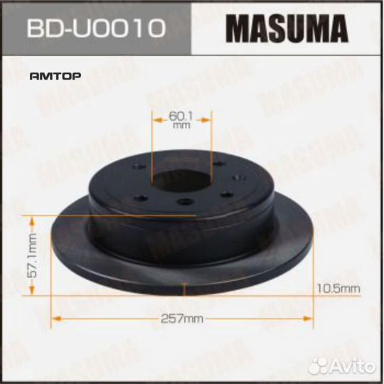 Masuma BD-U0010 Диск тормозной задний Masuma BD-U0