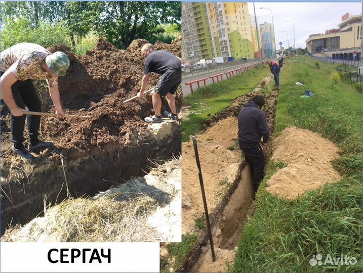 Земляные работы, траншеи, септики, корчевание пней
