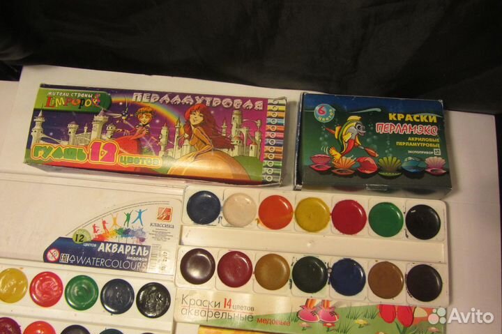 Краски гуашь б/у