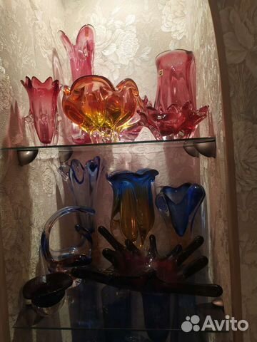 Ваза цветное стекло чехословакия