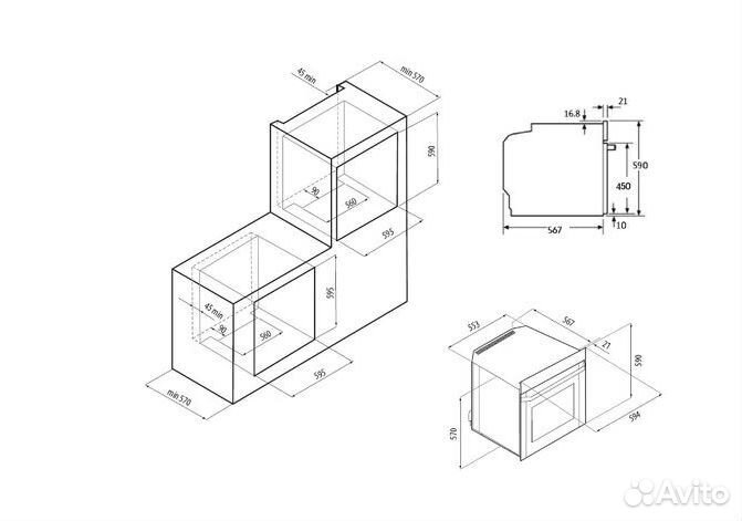 Fornelli FGA 60 falcone BL газовый духовой шкаф