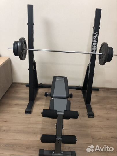 Стойка для штанги,штанга 88 кг, скамья для жима