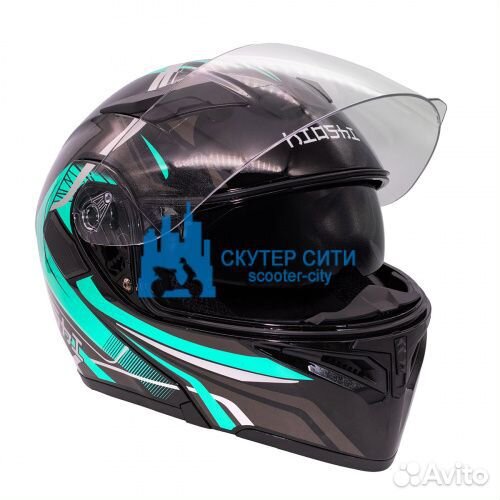 Шлем модуляр kioshi Tourist 902 бирюзовый M (Арт.1