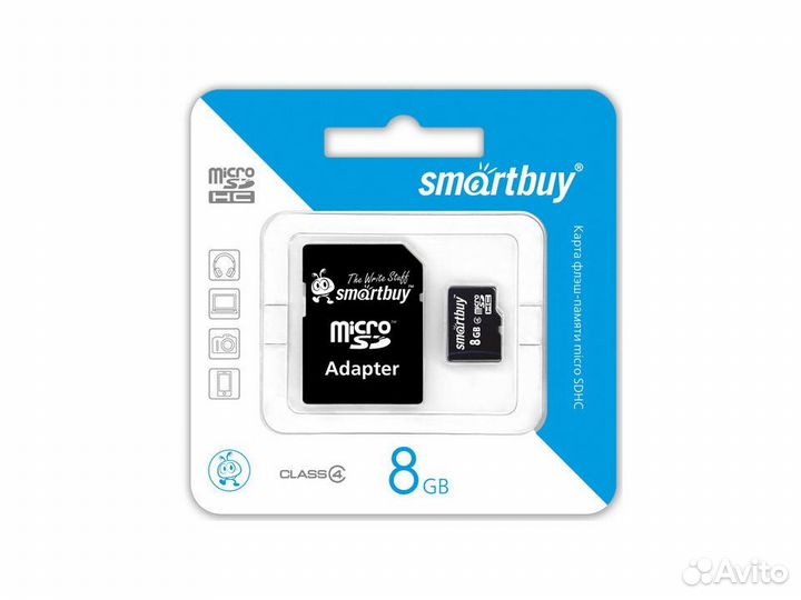 Карта памяти Smartbuy Microsdhc 8Gb Class 10 + SD