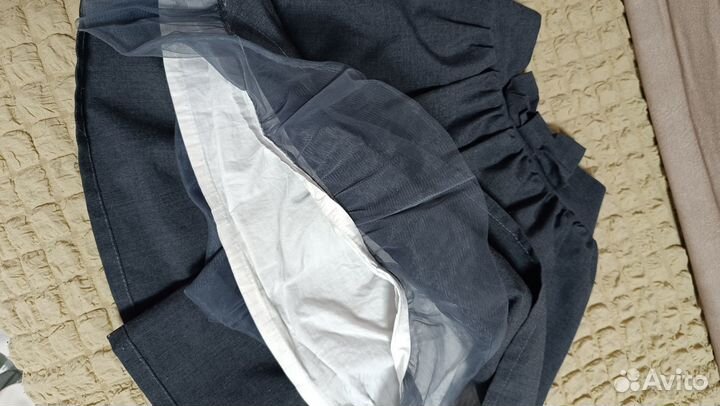 Школьная юбка серая