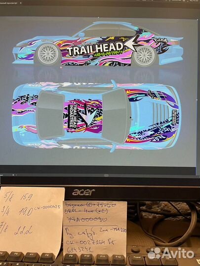 RC drift ливрея для моделей (1 к 10)