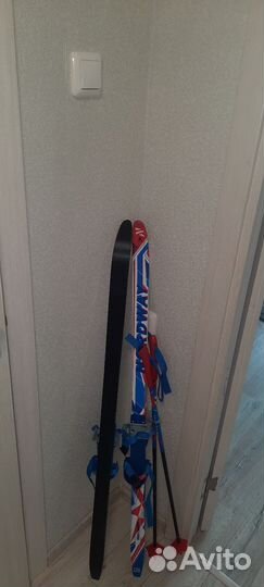 Беговые лыжи детские 120см с палками