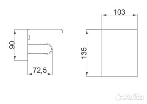 Держатель т/бумаги Frap F502-6 с полкой Черный мат