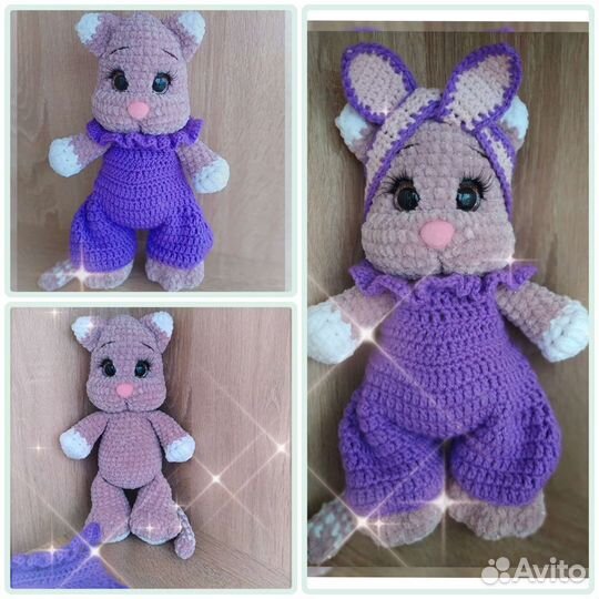 Киска плюшевая, ручная работа