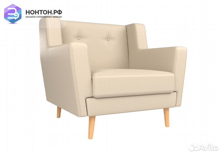 Кресло Брайтон экокожа бежевая