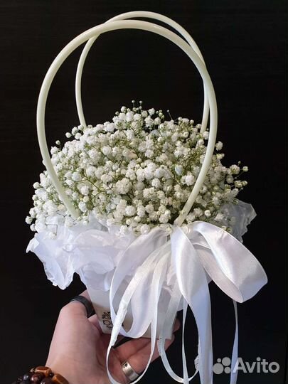 Сумочка из белой гипсофилы