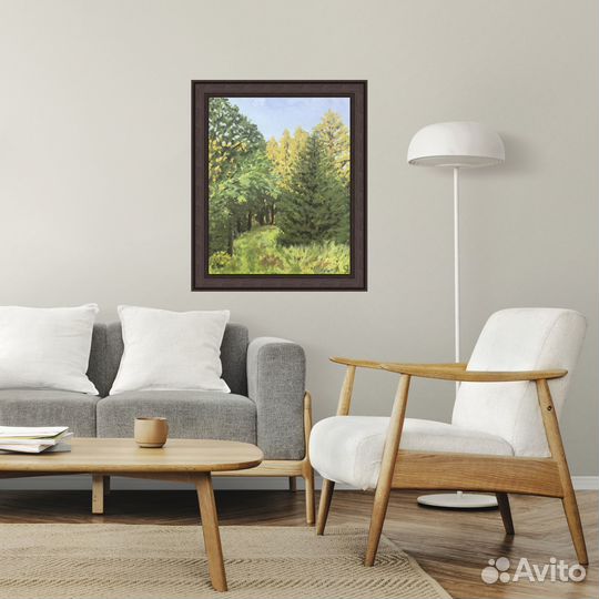 Картина маслом «Лес перед закатом»