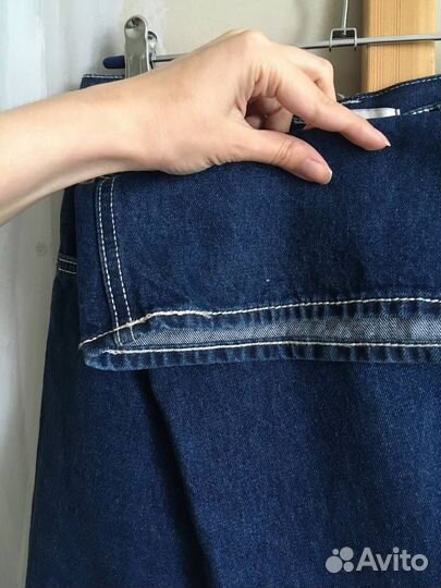 Синие джинсы zara широкие 38 eur