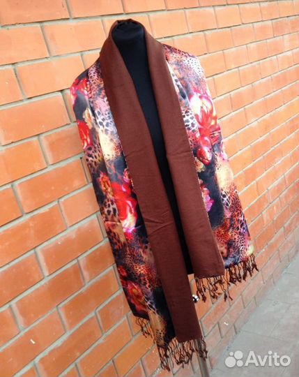 Палантин женский теплый, двухсторонний. Подарок на