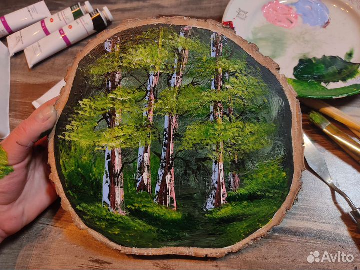 Картина на спиле дерева