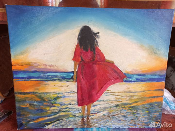 Картина маслом на холсте девушка