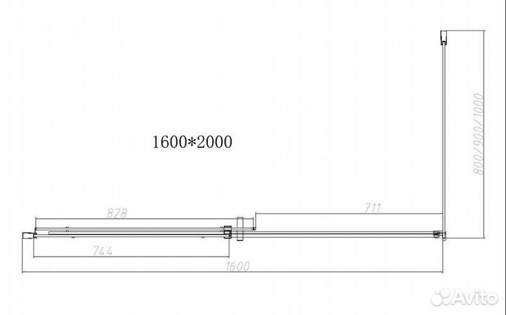 Душевой уголок Dice VSR-4D1016CL, 1600*1000