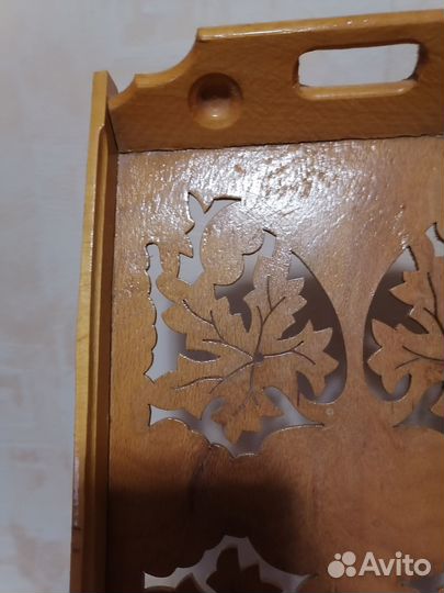 Поднос резной СССР дерево