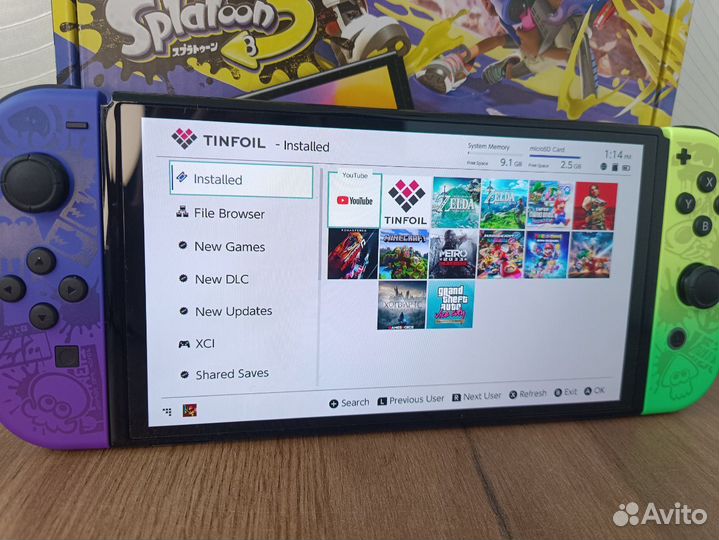 Прошитый Nintendo Switch Oled Splatoon 64+128Gb