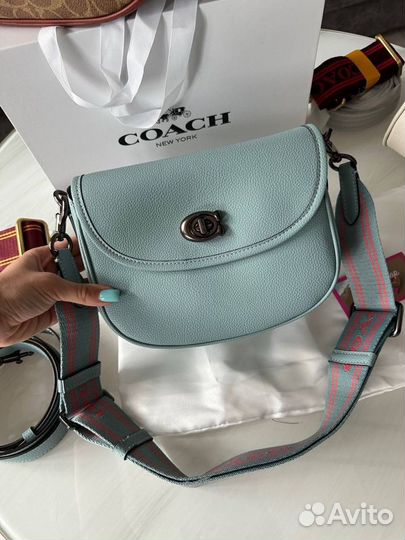 Сумка coach натуральная кожа 4 цвета