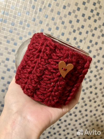 Вязаный чехол на кружку (кружка в свитере)