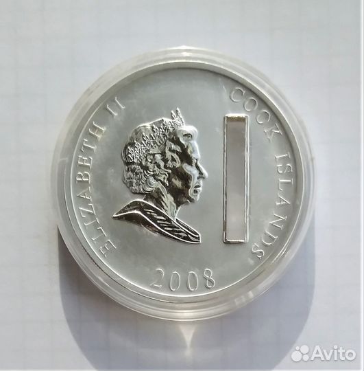 О-ва Кука 10 долларов 2008 г. Рокфеллер / серебро