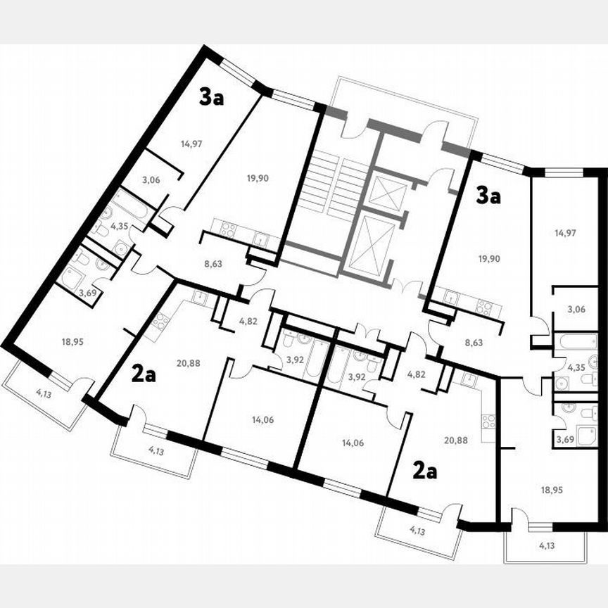 2-к. квартира, 76,4 м², 5/17 эт.
