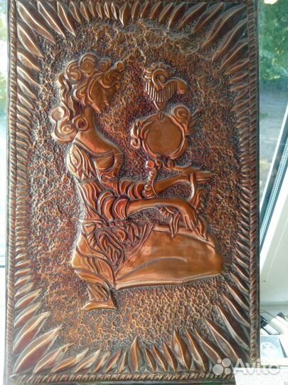 Картина СССР, чеканка. Зеркало с чеканкой