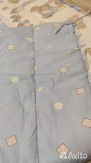 Бортики в кроватку + подушка