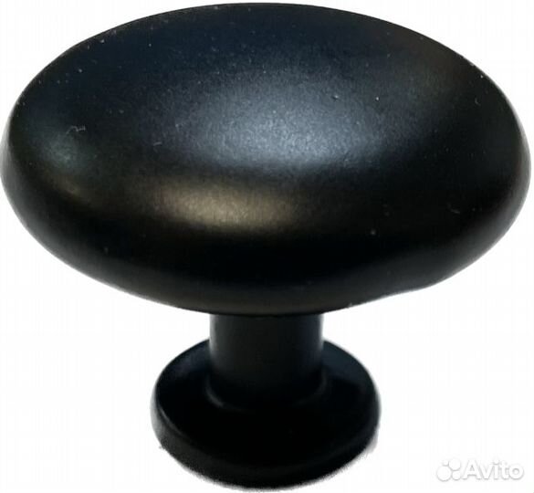 Мебельная ручка кнопка черная матовая